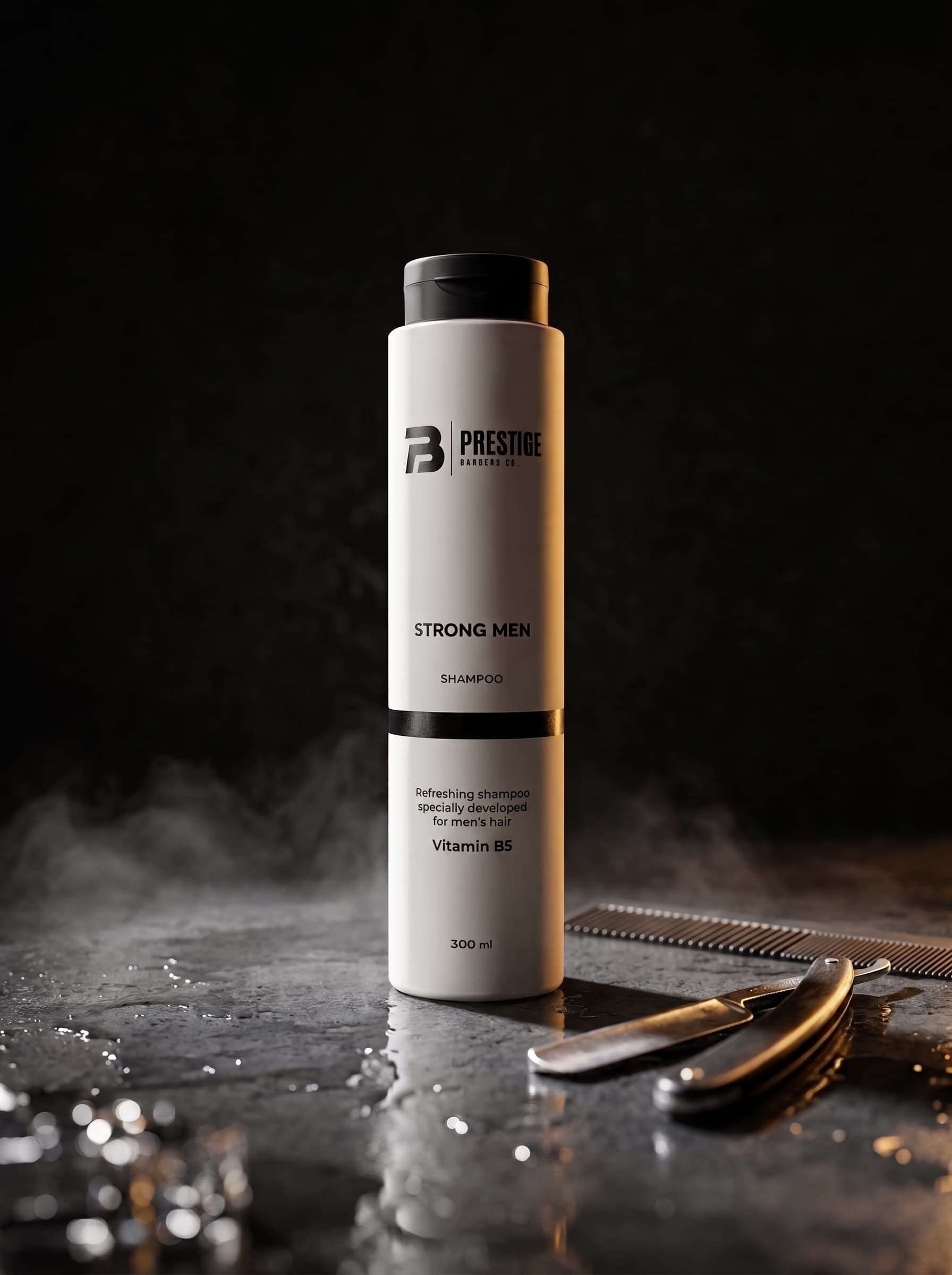 Strong Men Shampoo — Verfrissende shampoo speciaal voor mannenhaar. Vitamine B5. 300ml.
